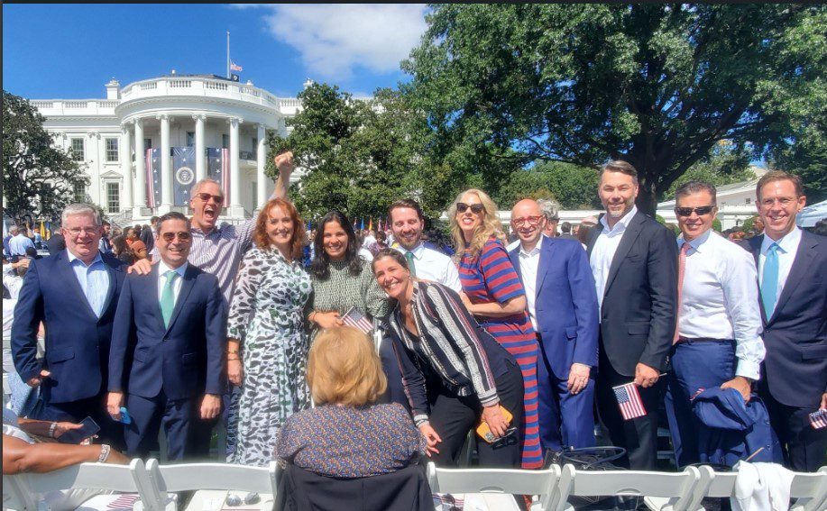 Leaders from key solar organizations gather at the White House to celebrate the IRA passage